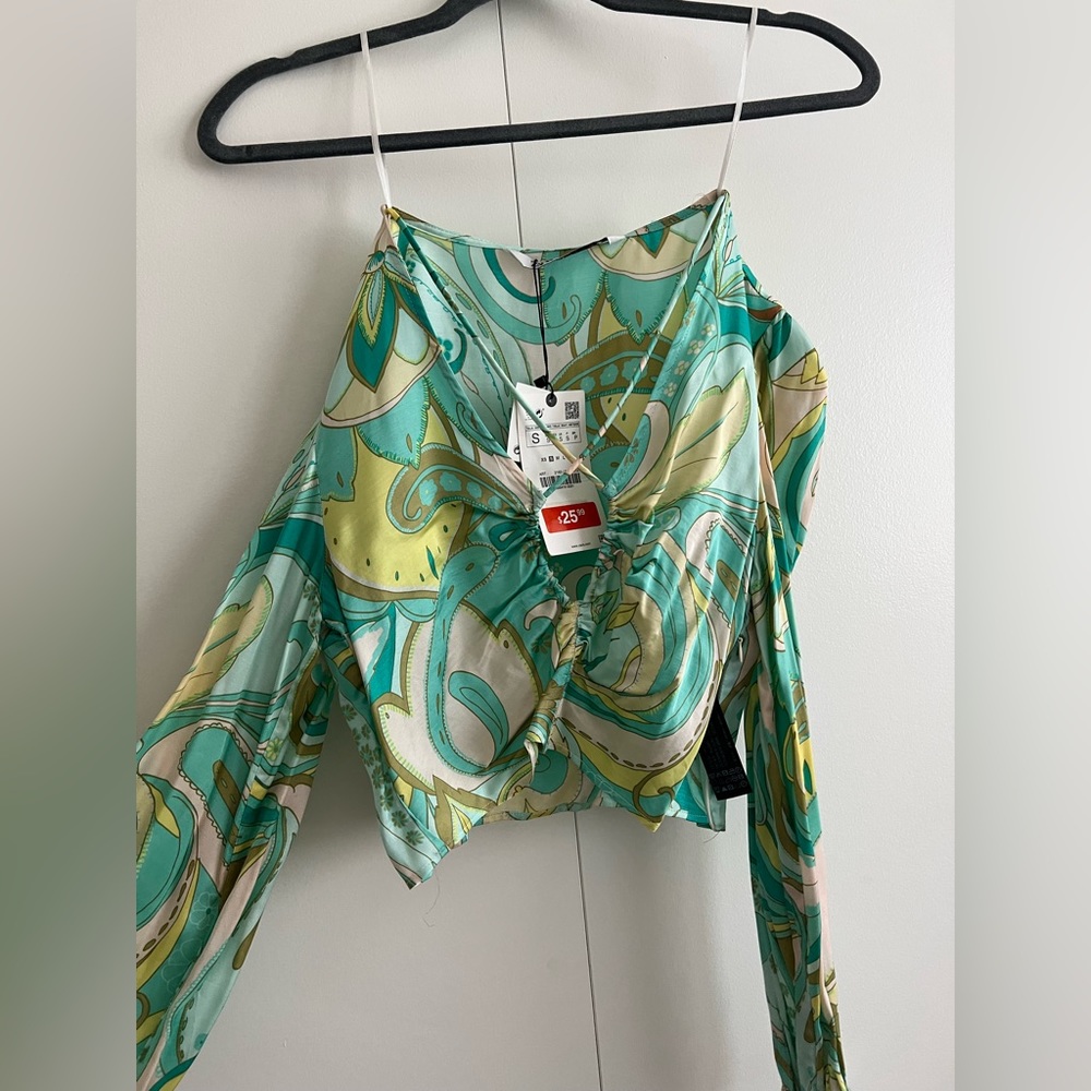 Zara long sleeve crop top pucci